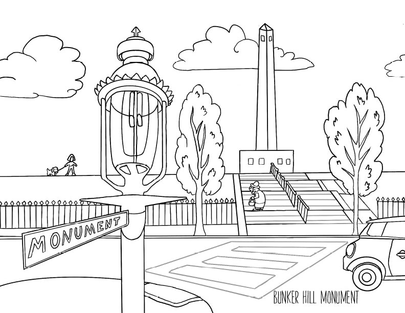 Bunker Hill Monument Colorful Boston Explore and Color Travel Guide and Coloring Book National Parks Service