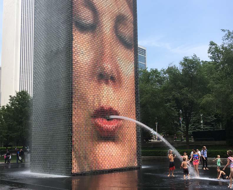 The Crown Fountain Colorful Chicago Explore and Color